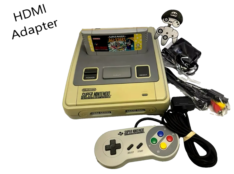 Super Nintendo Console + Mario All Stars + 1 Controller SNES PAL Fully Recapped (Preowned)
