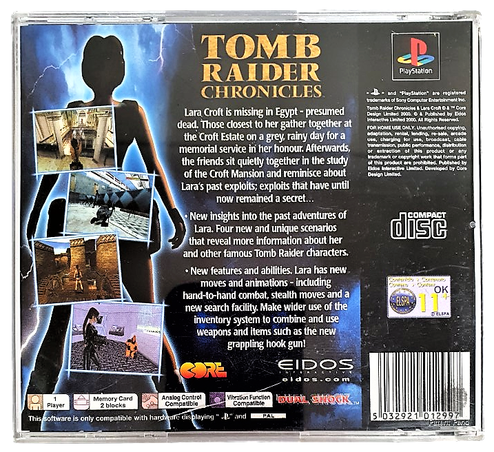 Tomb Raider Chronicles PS1 PS2 PS3 PAL *Complete* (Pre-Owned)