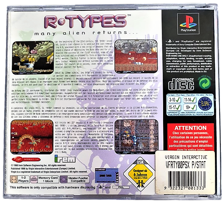 R-Types PS1 PS2 PS3 PAL *Complete* (Pre-Owned)