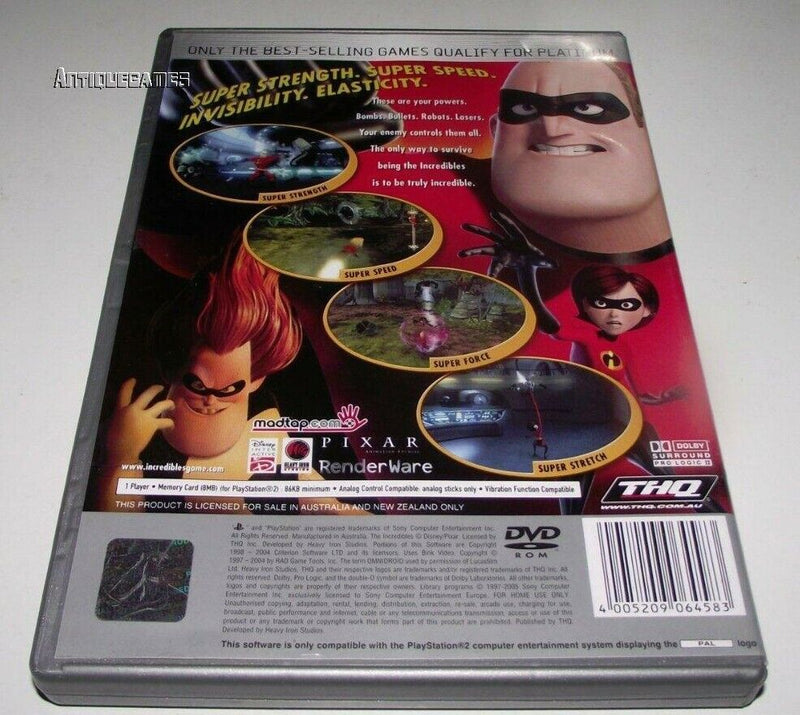 The Incredibles PS2 PAL (Platinum) *No Manual* (Preowned)