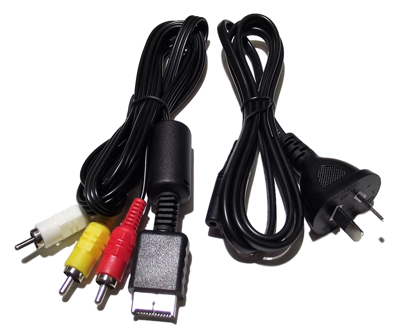 Playstation 1 PS1 AV Cables and Power Cord Lead *Brand New Aftermarket AU Plug