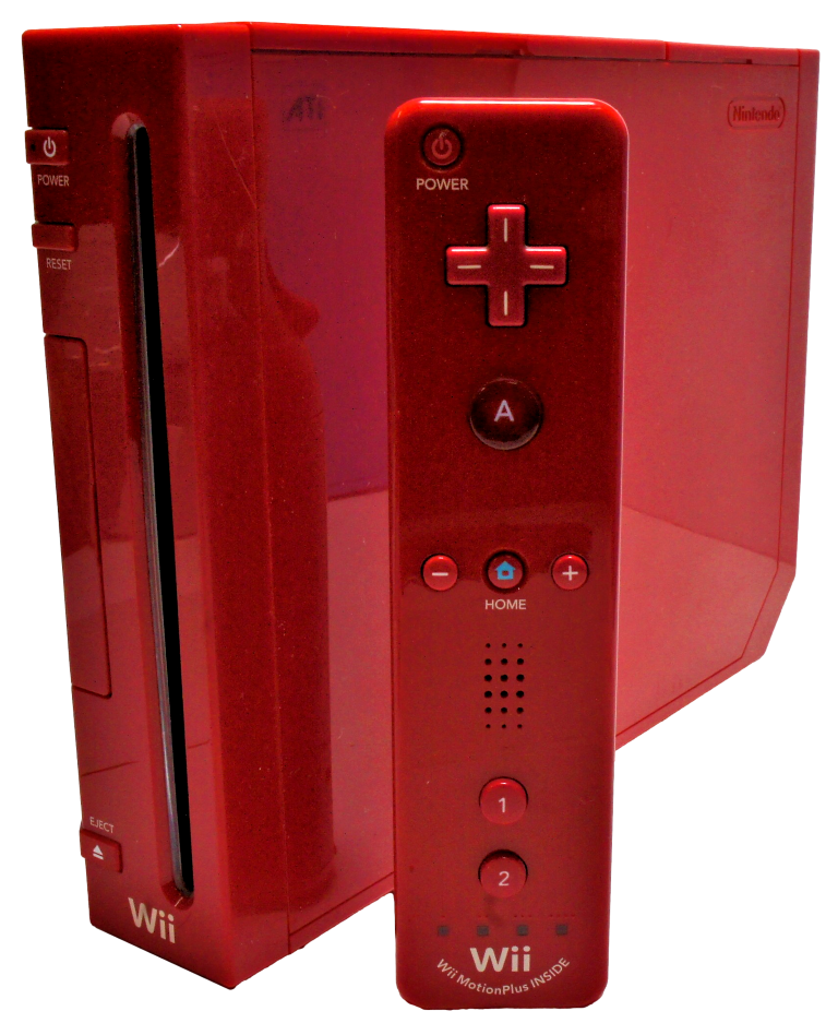 Red Nintendo Wii Console + Motion Plus and Nunchuck Bundle RVL001(AUS)