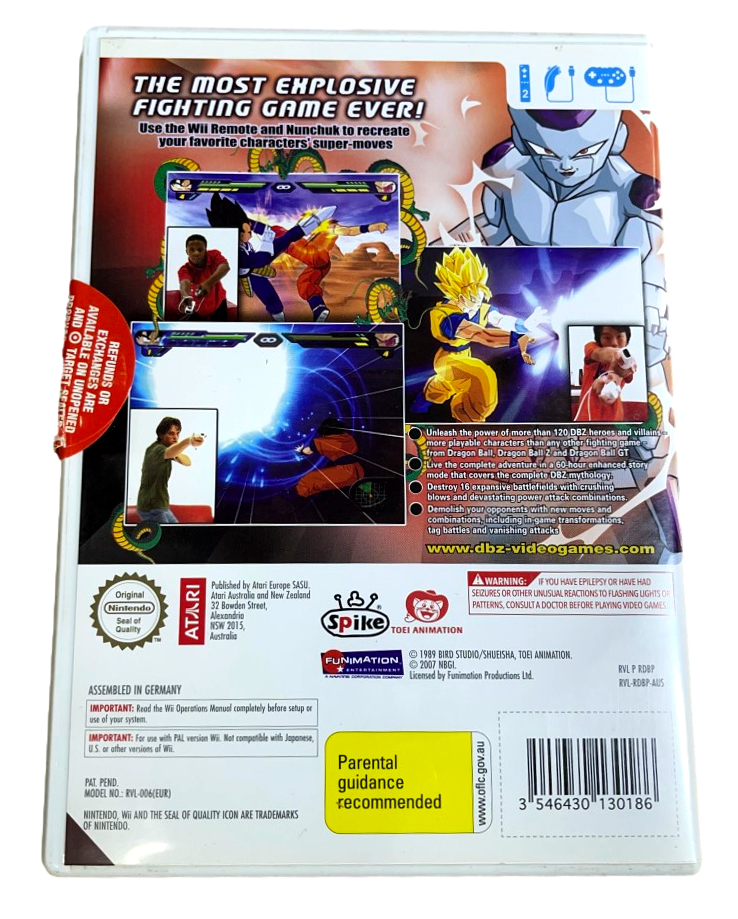 Dragon Ball Z Budokai Tenkaichi 2 Nintendo Wii PAL *Shop Sealed*