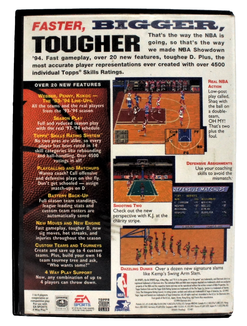 NBA Showdown '94 Sega Mega Drive *No Manual* (Pre-Owned)