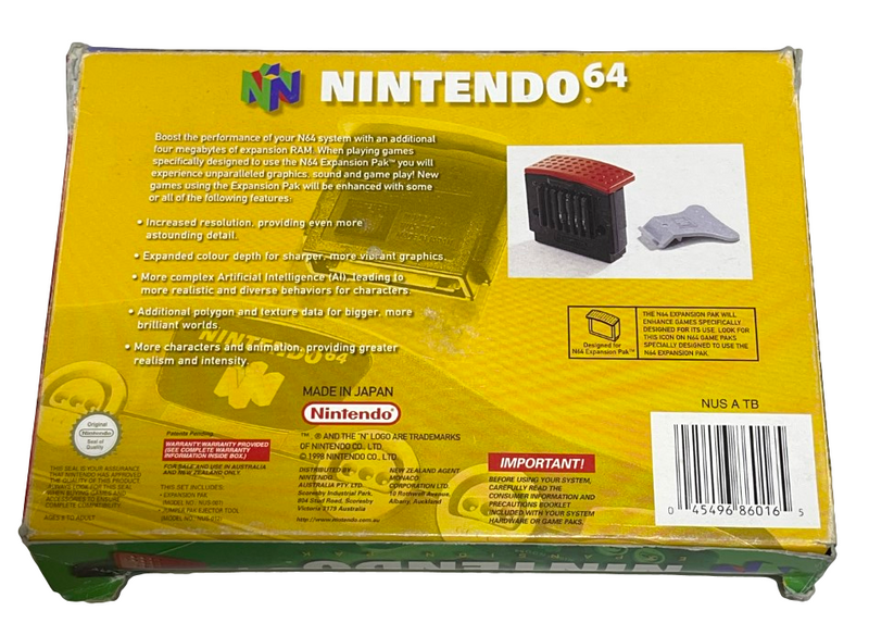 Expansion Pak Nintendo 64 N64 Boxed PAL *Complete with Puller*