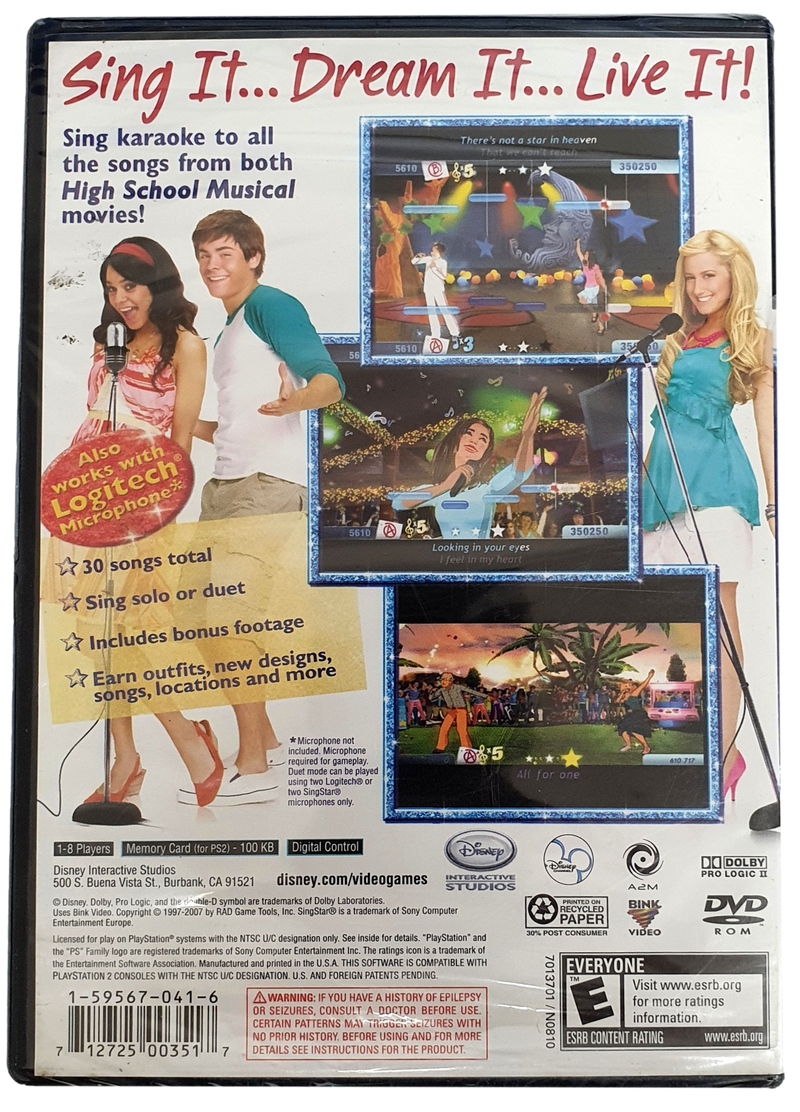 High School Musical Sing It! PS2 NTSC US/CAN *Sealed* PlayStation 2