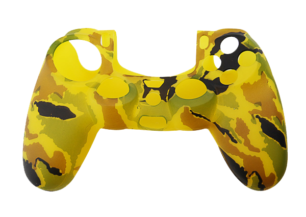 Silicone Cover For PS4 Controller Case Skin - Yellow Camo - Games We Played