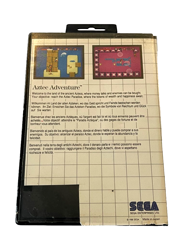 Aztec Adventure Sega Master System *Complete* (Pre-Owned)