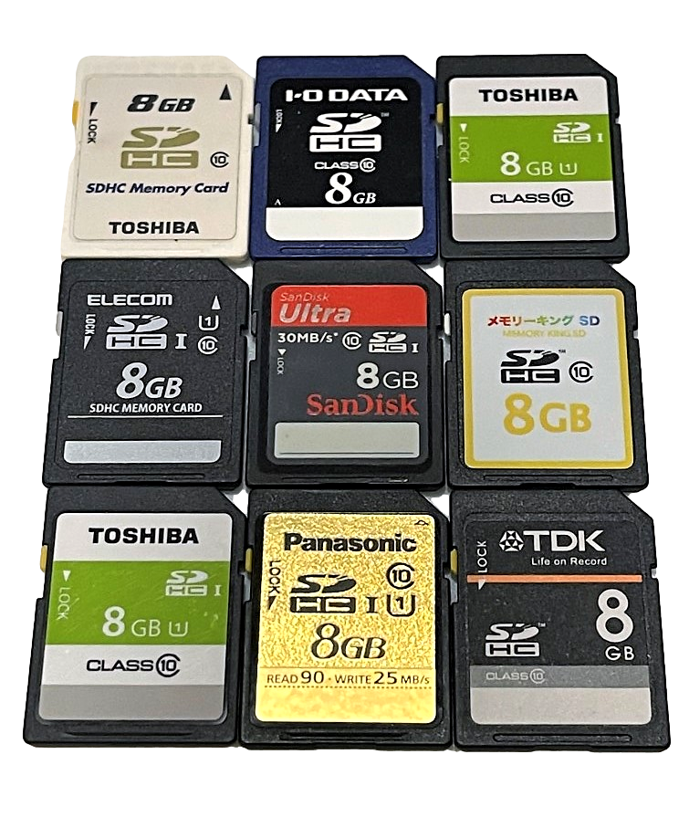 Ramdom SD Secure Digital Memory Cards SD Nintendo 3DS DSi Camera Sandisk Lexar (Preowned)