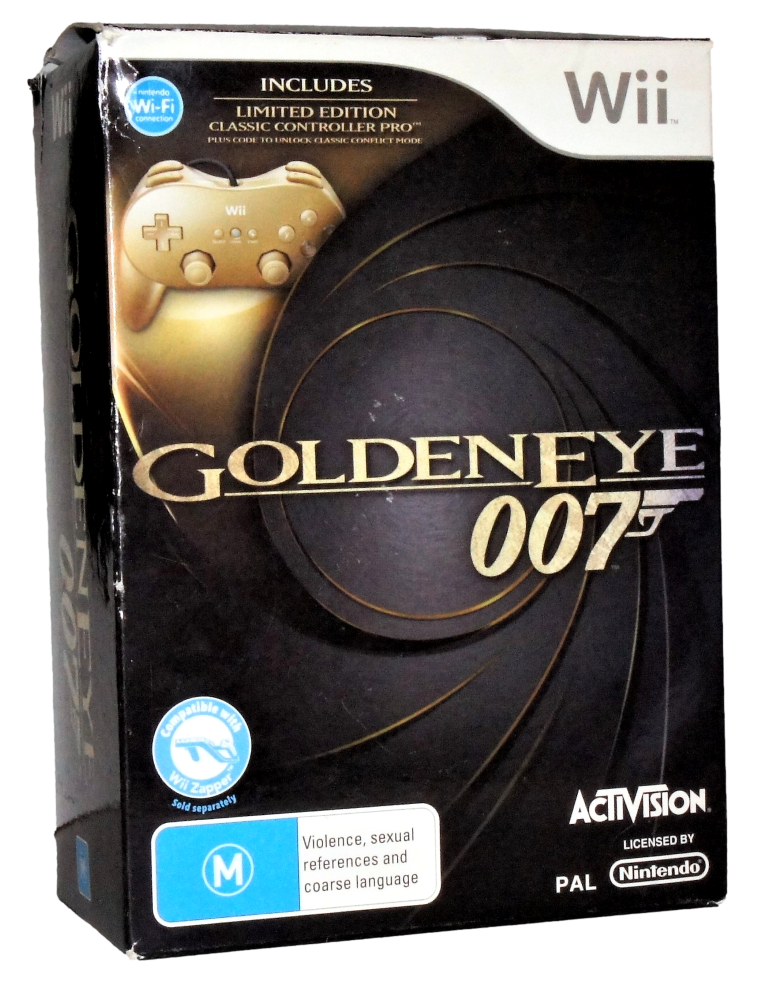 Goldeneye 007 + Gold Classic Controller Nintendo Wii PAL Boxed Wii U Compatible (Pre-Owned)