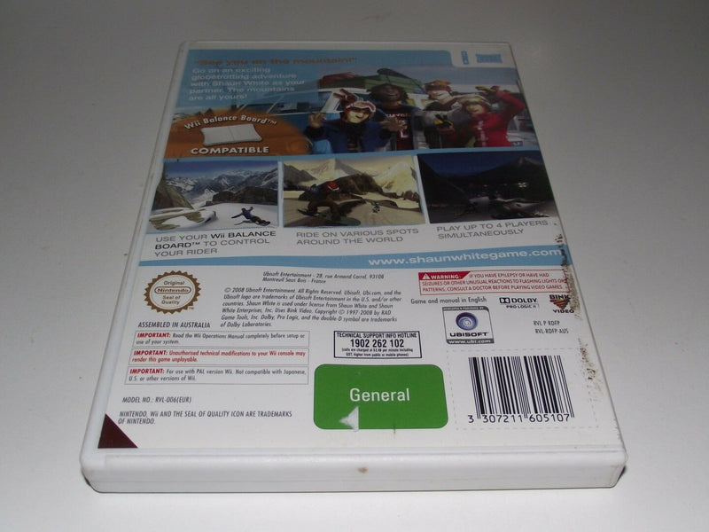 Shaun White Snowboarding Road Trip Nintendo Wii PAL *Complete*(Preowned)