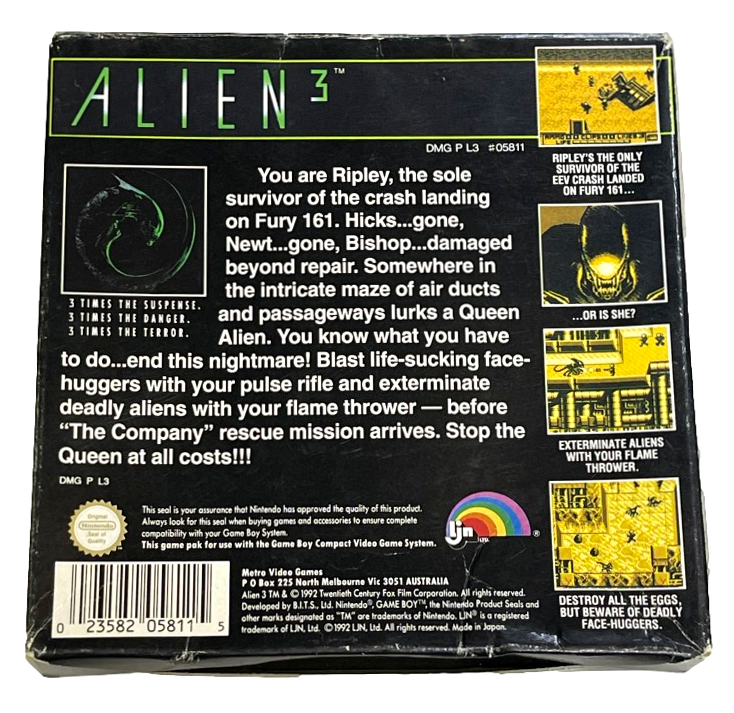 Alien 3 Nintendo Gameboy *No Manual* Boxed