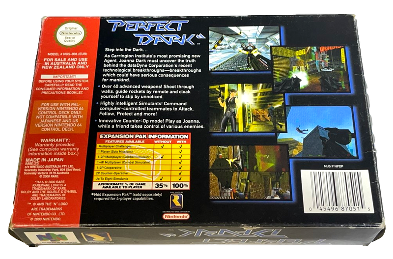 Perfect Dark Nintendo 64 N64 Boxed PAL *Complete* (Preowned)