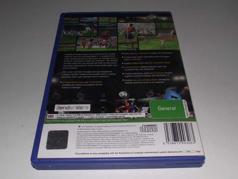 Football Generation PS2 PAL *Complete* (Preowned)