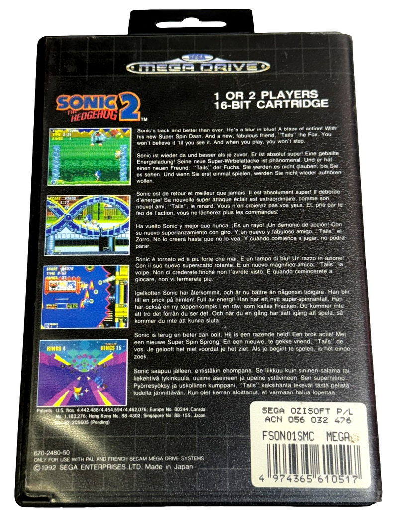 Sonic the Hedgehog 2 Sega Mega Drive PAL *Complete*