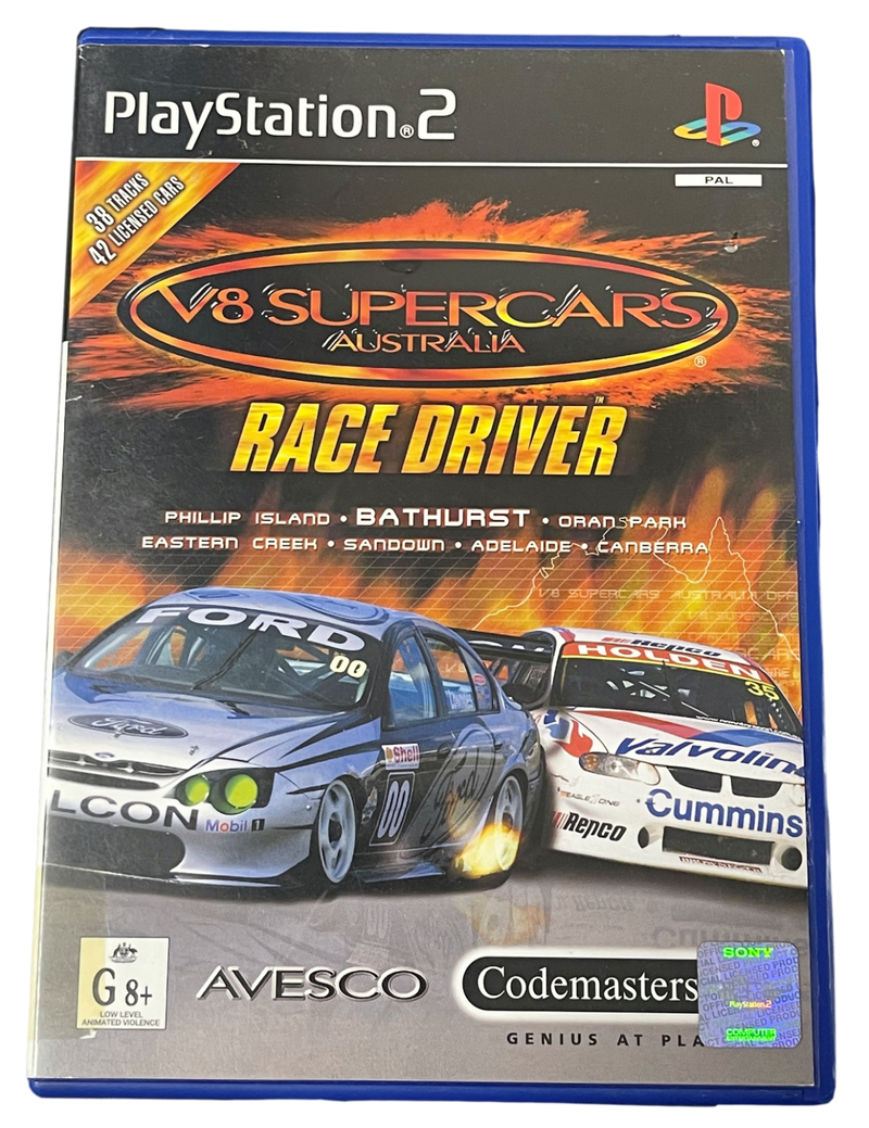 V8 Supercars Australia Race Driver PS2 PAL *No Manual* (Preowned)