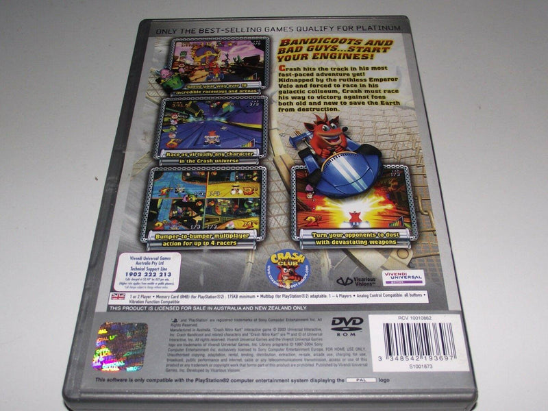 Crash Nitro Kart PS2 (Platinum) PAL "Crash Bandicoot" *Complete* (Preowned) - Games We Played