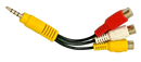3.5mm AUX Jack to 3 RCA Female AV TV Audio/Video Composite Cable Retro Consoles