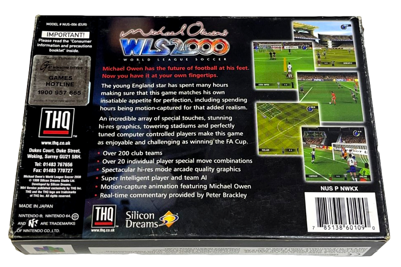 Michael Owen WLS 2000 Nintendo 64 N64 Boxed PAL *Complete* (Preowned)