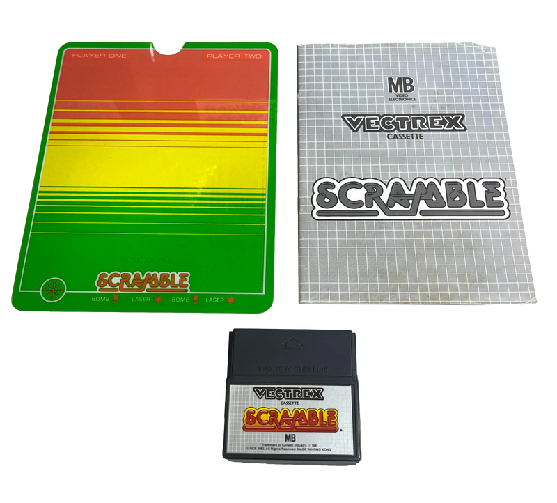 Vectrex Scramble Game Cartridge Overlay & Manual (Preowned)