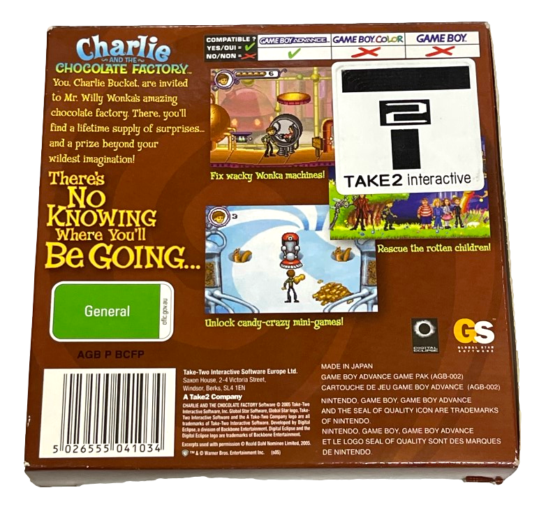 Charlie and the Chocolate Factory Nintendo Gameboy Advance GBA Complete* Boxed (Preowned)