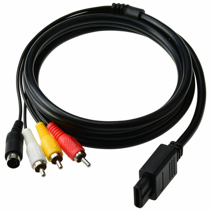 S-Video AV Composite Cables Cord Connection for Nintendo N64 SNES RCA 1.8m