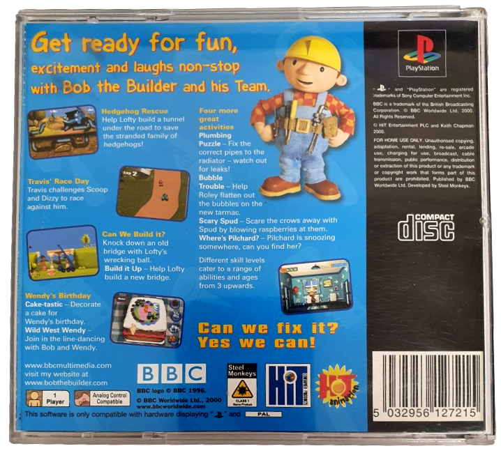 Bob The Builder Can We Fix It? PS1 PS2 PS3 PAL *Complete* (Pre-Owned)