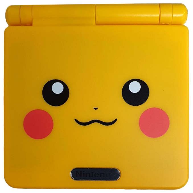 Nintendo Gameboy Advance SP Pikachu Edition AGS-001 RetroFit + USB Charger  (Refurbished)