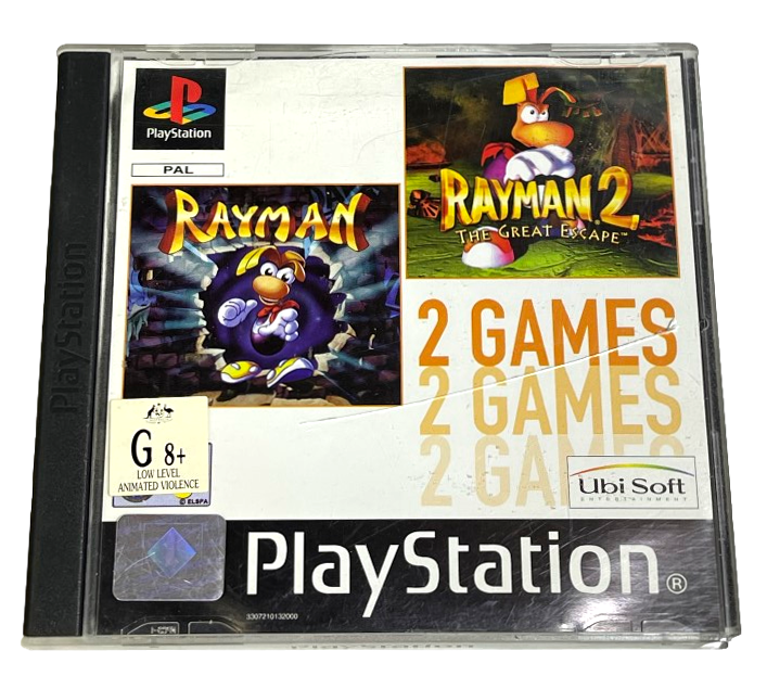 Rayman 1 & 2 PS1 PS2 PS3 PAL *Complete* 2 Games (Preowned)