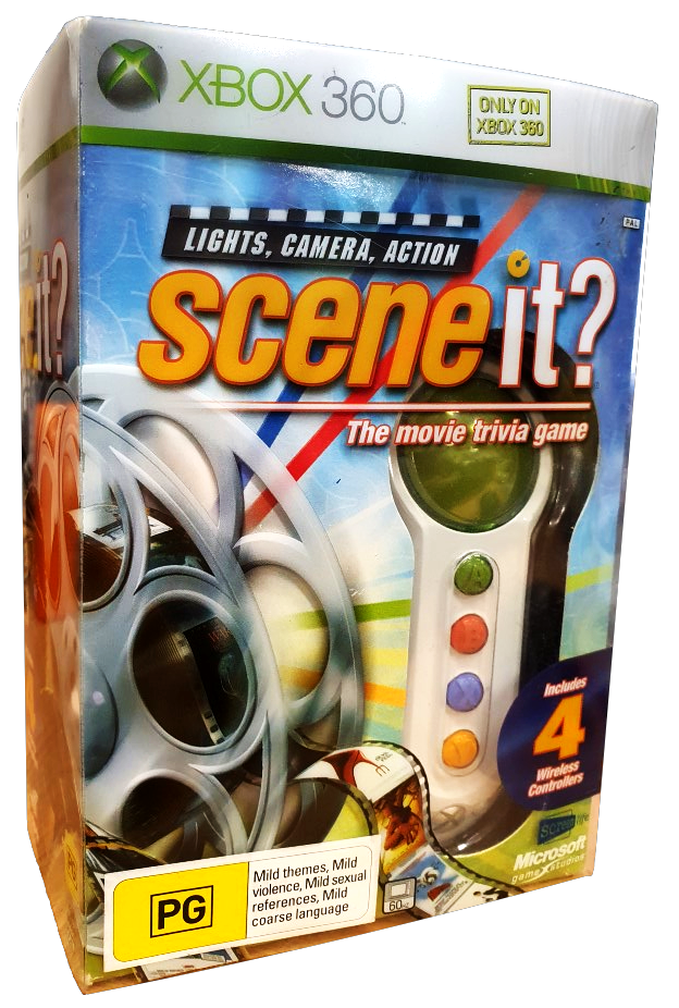 Scene It? Lights, Camera, Action Wireless Controllers + Game Boxed XBOX 360 PAL (Preowned)