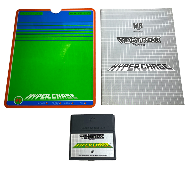 Vectrex Hyper Chase Video Game Cartridge Overlay & Manual (Preowned)