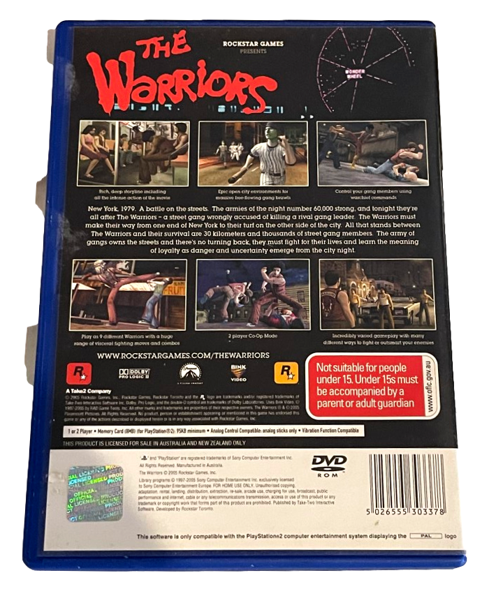 The Warriors PS2 PAL *Complete* (Preowned)