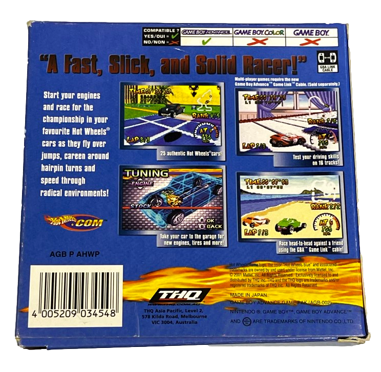 Hot Wheels Burning Rubber Nintendo Gameboy Advance GBA Complete* Boxed (Preowned)