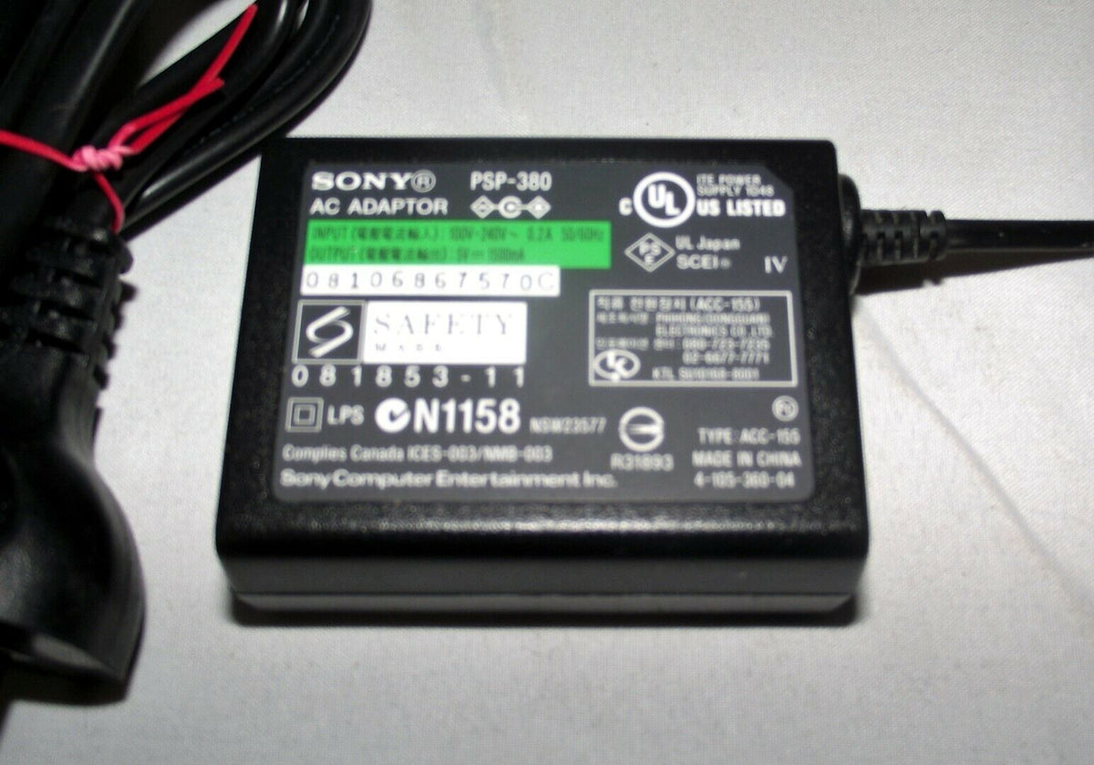 Genuine Sony PSP 2000/3000 Power Adapter & Wall Charger - 1500mA (Used, Tested)