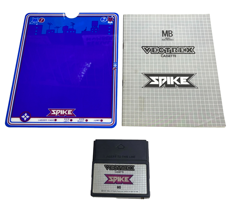 Vectrex Spike Video Game Cartridge Overlay & Manual (Preowned)