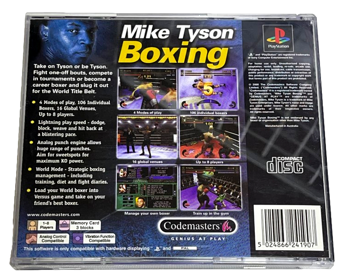 Jeu Mike Tyson Boxing PS1 - Occasion Bon état - Sans Notice - édité Par Ubisoft
