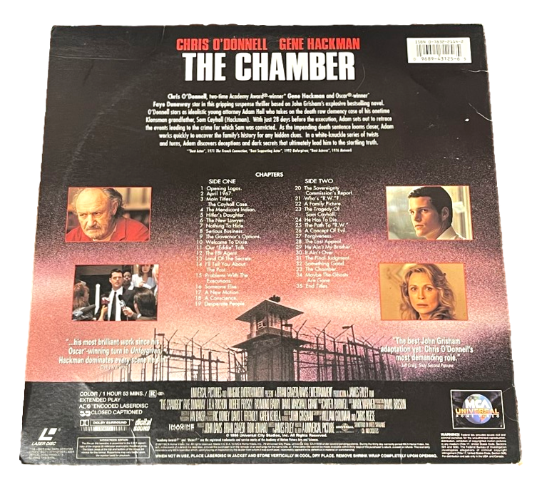 The Chamber  Laserdisc - Chris O'Donnell Gene Hackman