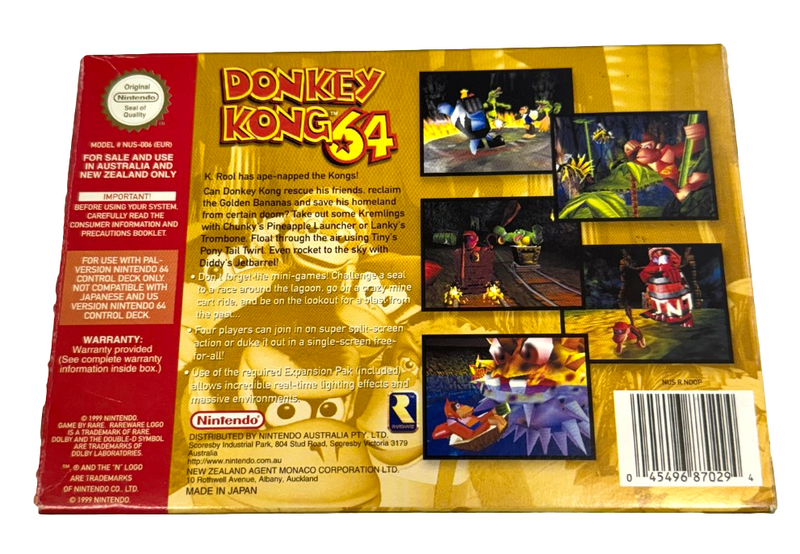 Donkey Kong Nintendo 64 N64 Boxed PAL *Complete* (Minty)