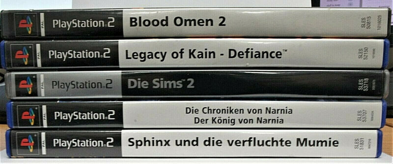 Bundle Of 5 PS2 German Version Games PAL Sphinx Sims Blood Omen 2 (Preowned)