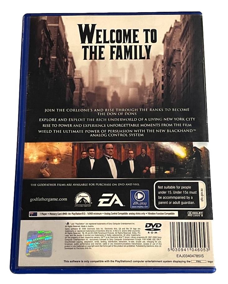 The Godfather PS2 PAL *Complete* (Preowned)