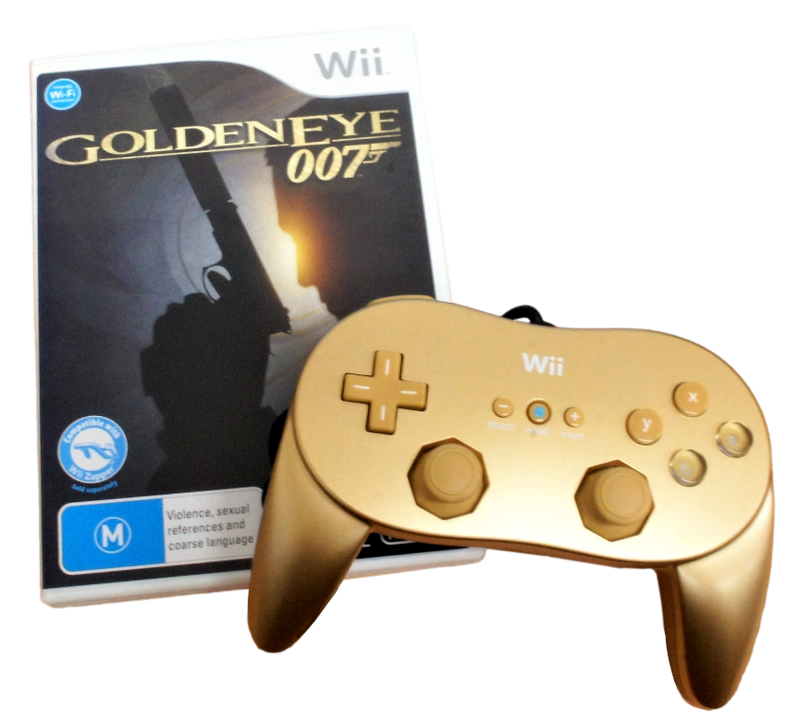 Goldeneye 007 + Gold Classic Controller Nintendo Wii PAL Boxed Wii U Compatible (Pre-Owned)