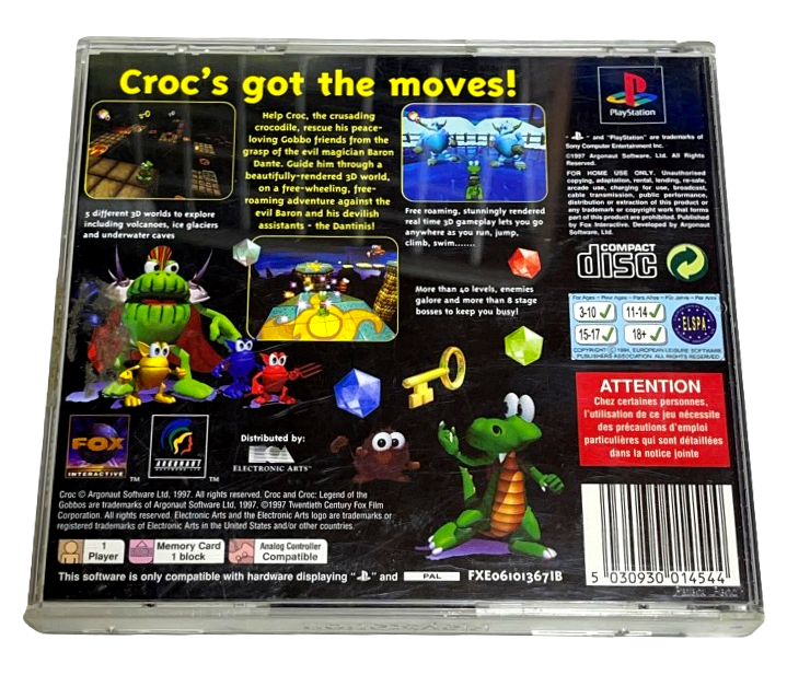 Croc Legend of the Gobbos PS1 PS2 PS3 PAL *Complete* (Preowned)