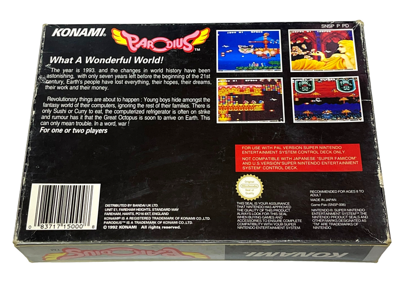 Parodius Nintendo SNES Boxed PAL *No Manual* (Preowned)