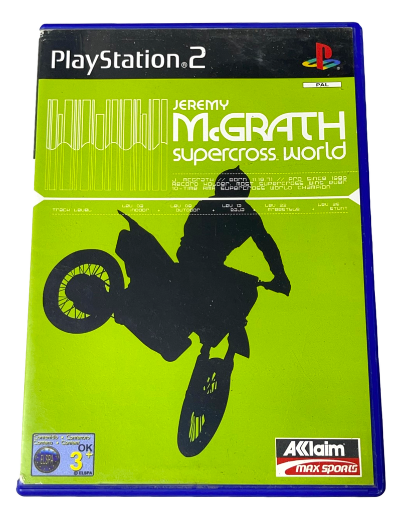 Jeremy McGrath Supercross World PS2 PAL *No Manual* (Preowned)