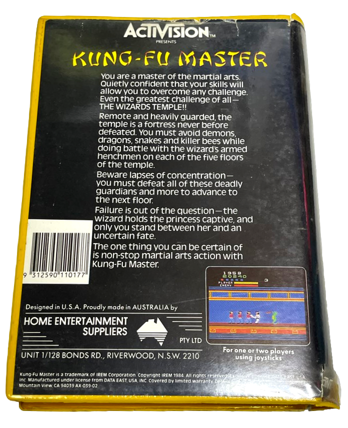 Kung Fu Master Atari 2600 *Complete*