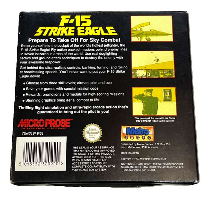 F-15 Strike Eagle Nintendo Gameboy *No Manual* Boxed (Preowned)