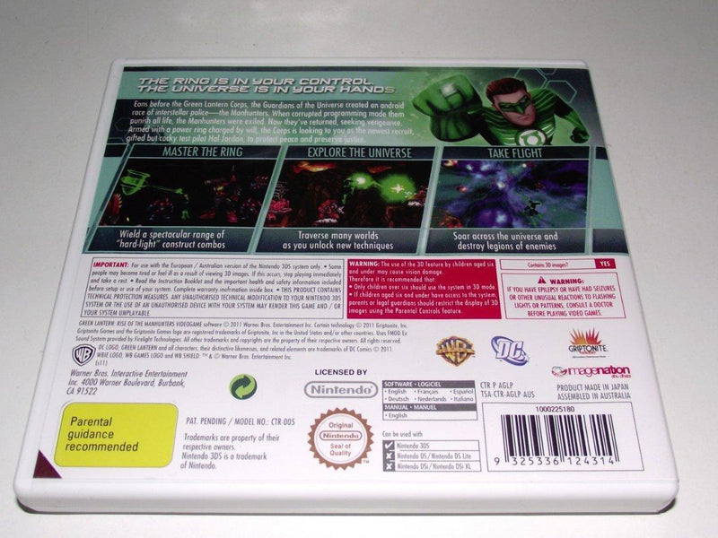 Green Lantern Rise of the Manhunter Nintendo 3DS 2DS Game *Complete* (Pre-Owned)