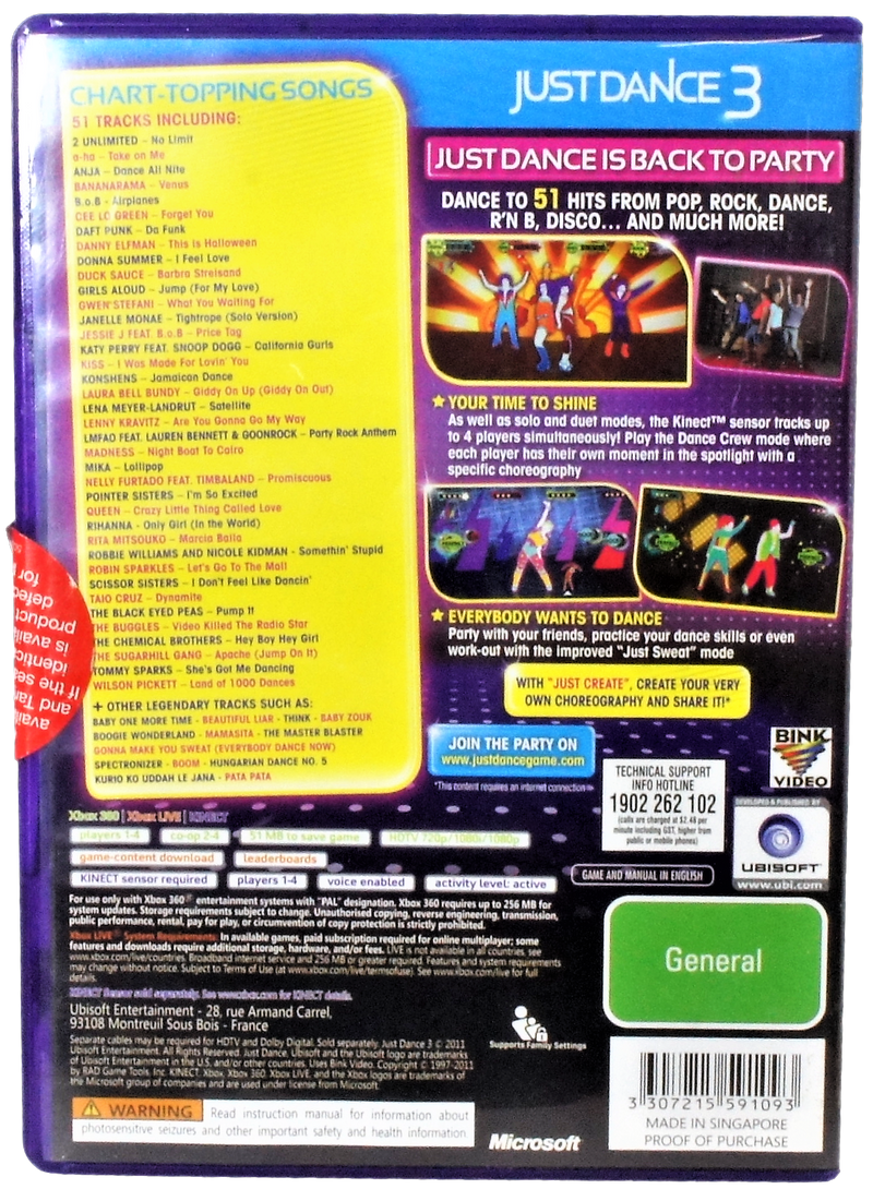 Just Dance 3 XBOX 360 PAL *Sealed* XBOX360