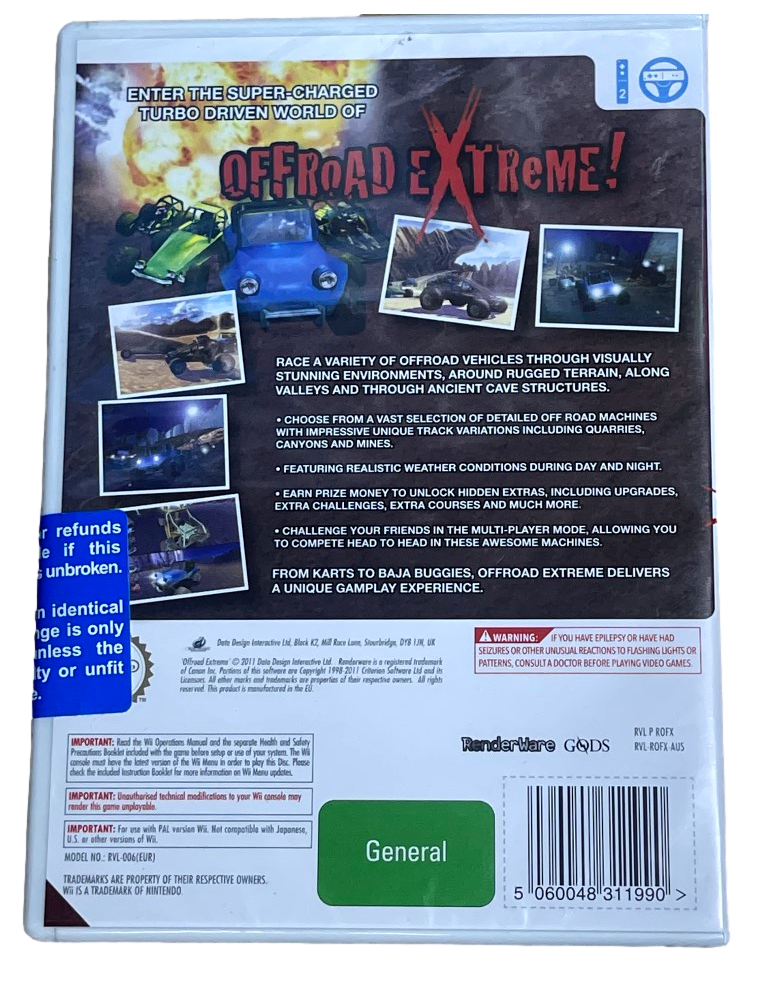 Offroad Extreme Nintendo Wii PAL Wii U Compatible *Sealed*