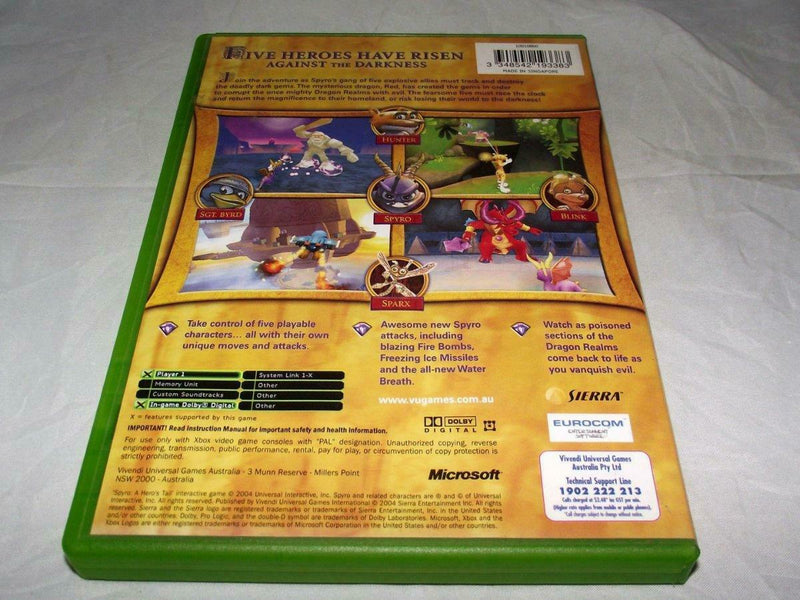 Spyro A Hero's Tail XBOX Original PAL *No Manual* (Pre-Owned)